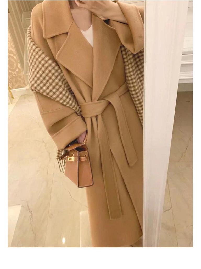 Women's Popular Off-White Mid-Length Wool Coat - Autumn/Winter Korean Style 2023.