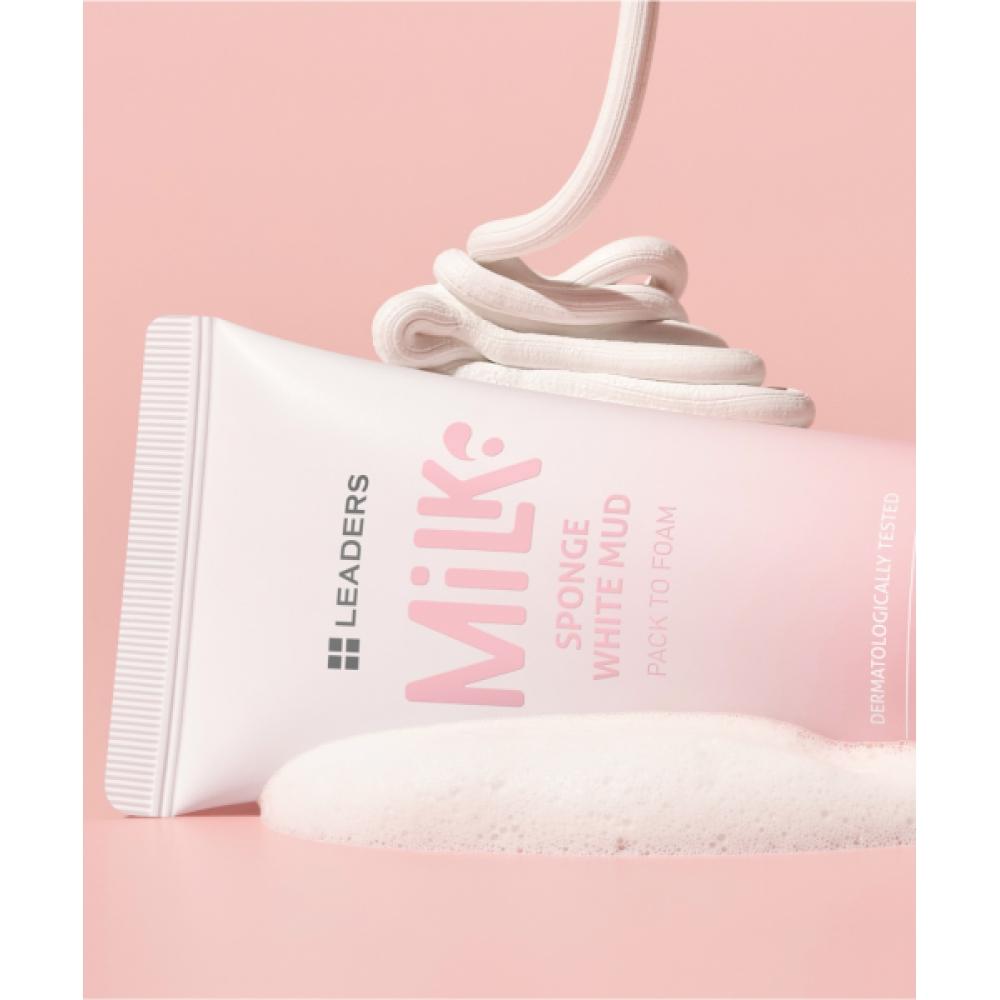 Leaders Cosmetics Leaders Milk Sponge White Mud Facto Foam One Step Cleanser 120g