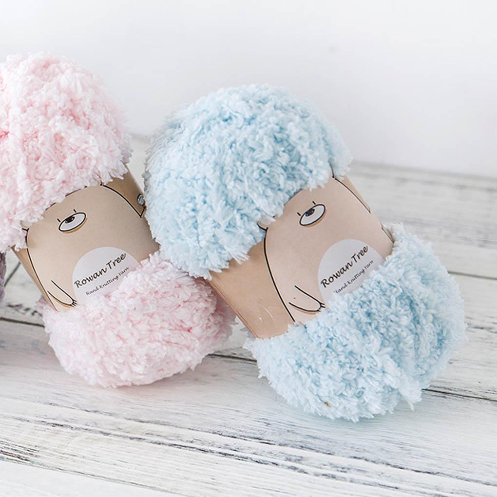 Polyester Velvet Knitting Thread Baby Cloth Knitting Yarn Fluffy Dolls Yarn