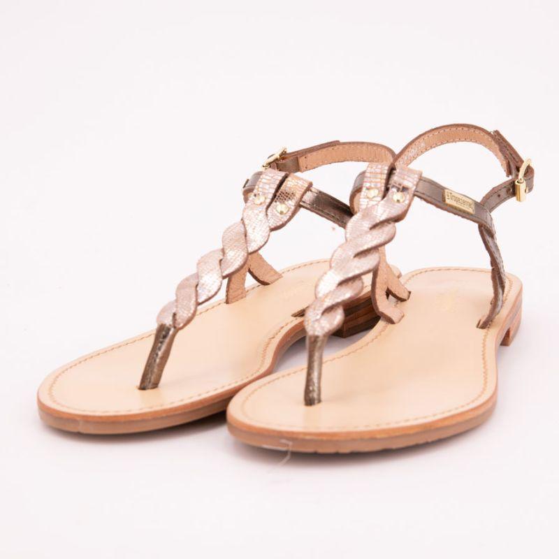 Sandales hamsong lanière torsadée kaki brillant Femme LES TROPEZIENNES PAR M.BELARBI