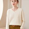 2023 Fall/Winter Cashmere Cable Knit Polo Sweater for Women – Versatile, Fashionable, Retro Lapel Design