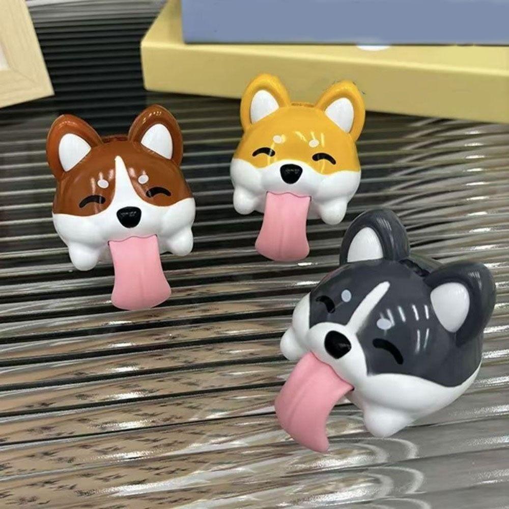 Cartoon Corgi Funny Figurine Plastic Corgi Car Pendant Creative Dog-Shaped Pendant  Gift
