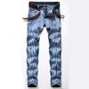 Herrenmode Plissee BIKER Jeans Hose Plus Größe Multi-Pocket Motorrad Gerade Männliche Patchwork Hose Lässige Männer Elastische Denim Hose