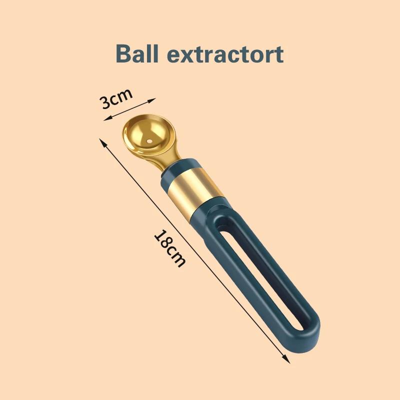 

Извлекатель фруктовых шариков Костюм для нарезки фруктов Совок для извлечения Гаджеты для готовки Инструмент для нарезки фруктов Ложка для арбуза из нержавеющей стали