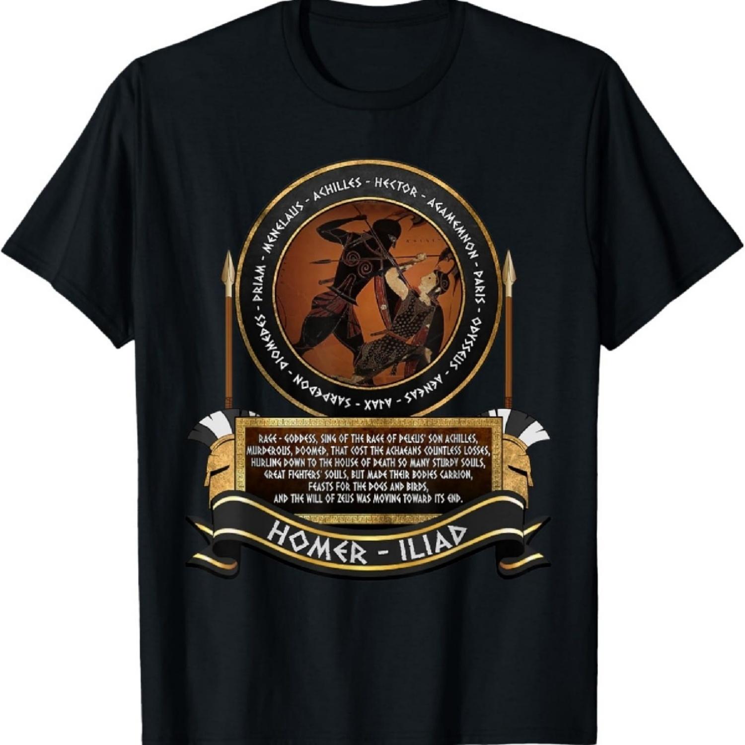 

Homer the Iliad Rage of Achilles Trojan War T-Shirt XXXXXL чорний