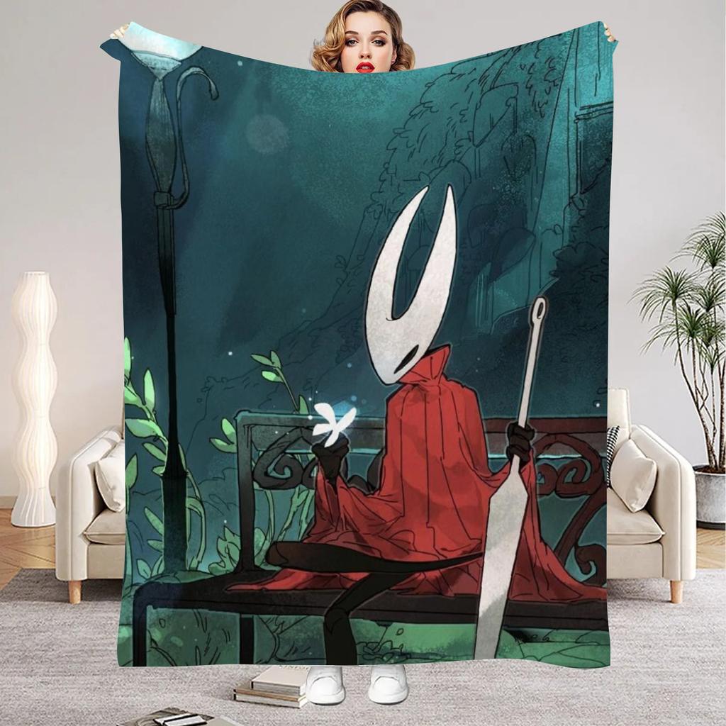 Hollow Knight Blanket Cartoon Game Printed Flannel Blanket for Home Living Room Bedroom Decor New Year Christmas Gift for Fans