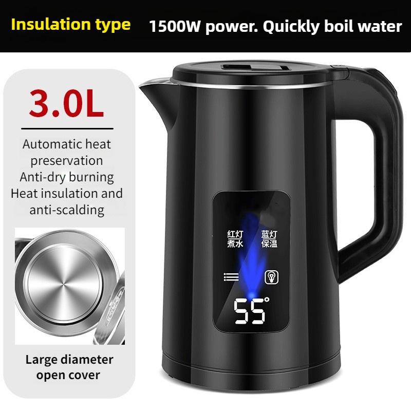 1500W High Power Household Electric Kettle Fully Automatic Water Boiler 3L Large Capacity Instant Heating Water Pot