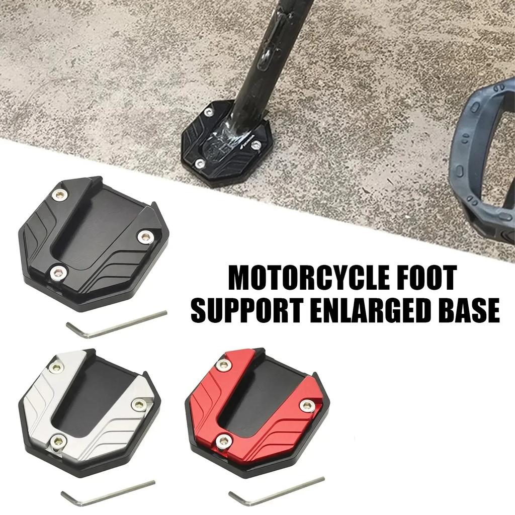 Aluminum Alloy Motorcycle Bike Kickstand Foot Extender Motorcycle Kickstand Stable Holder Secure Plate Motorbike Accessories