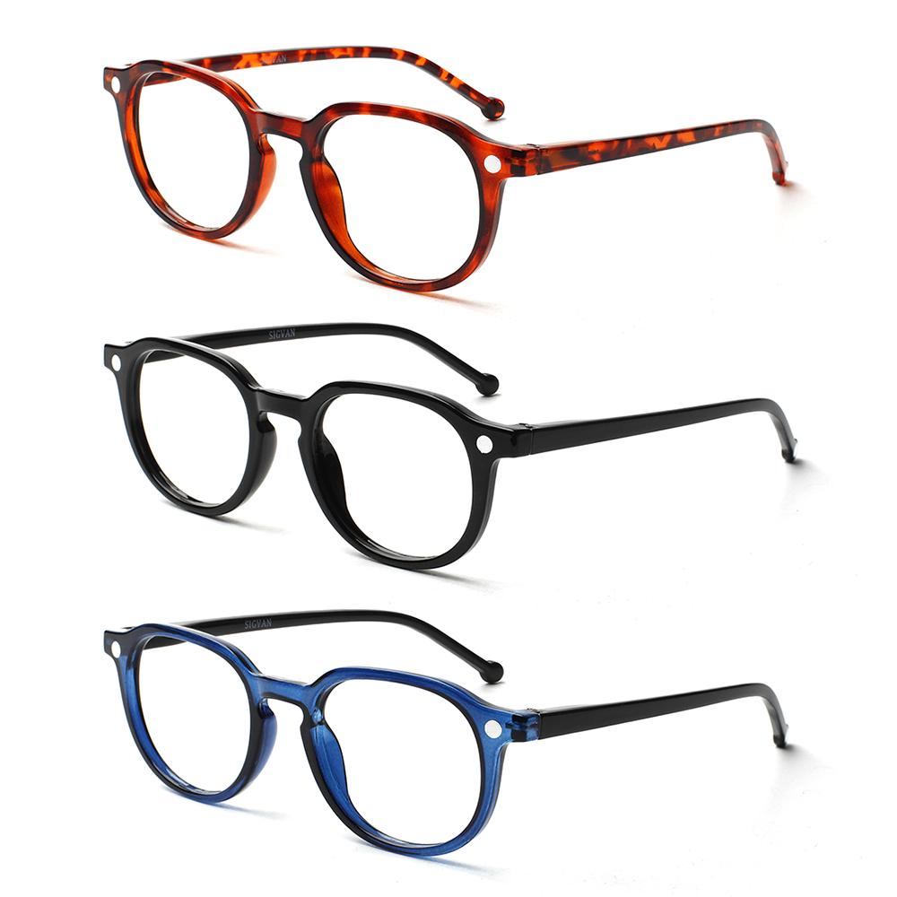 

Turezing 3 Pack Spring Hinge Round Reading Glasses Women Men Presbyopic Glasses Ultralight Far Sight Eyewear 1.25