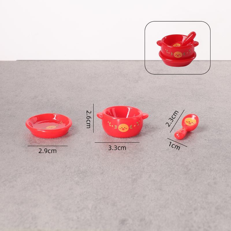 3Pcs 1/12 Dollhouse Mini Instant Noodles Bowl Plates Dishes Model Simulation Kitchen Decoration Doll House Pretend Play Toys
