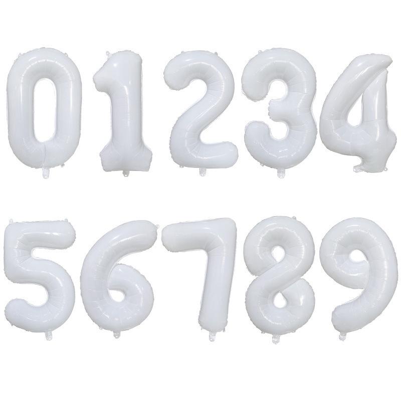 32-Inch White Number '40' Birthday Balloon, Aluminum Foil Party Decoration Prop
