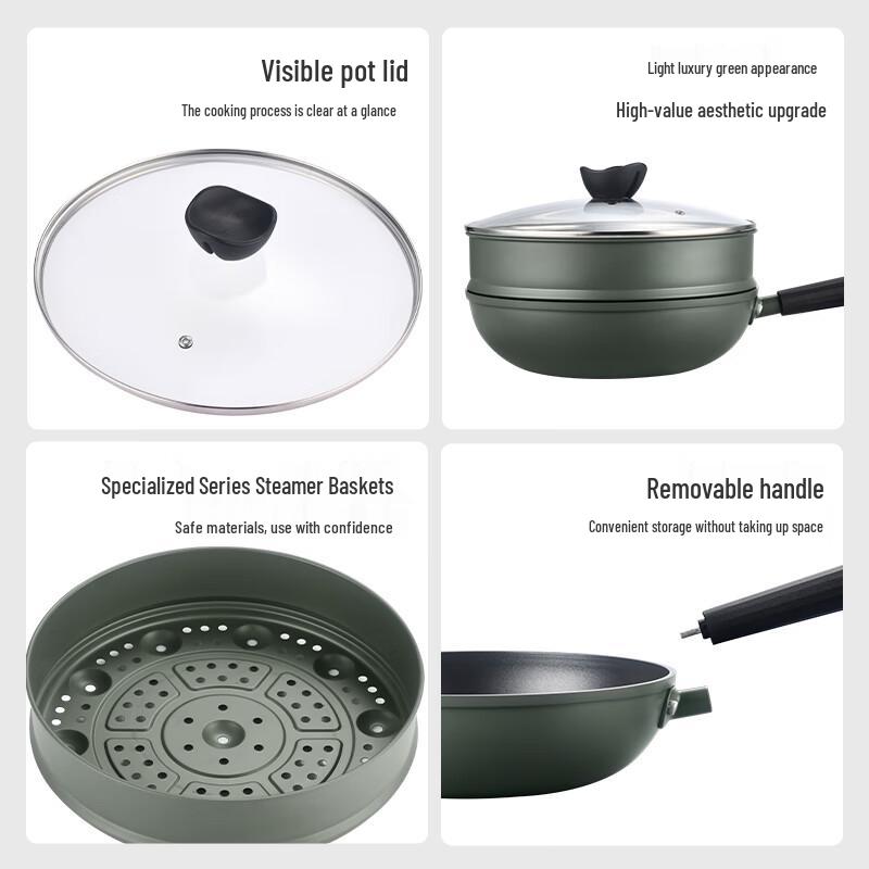 Jingdong Zaizao Non-stick Wok with Steamer