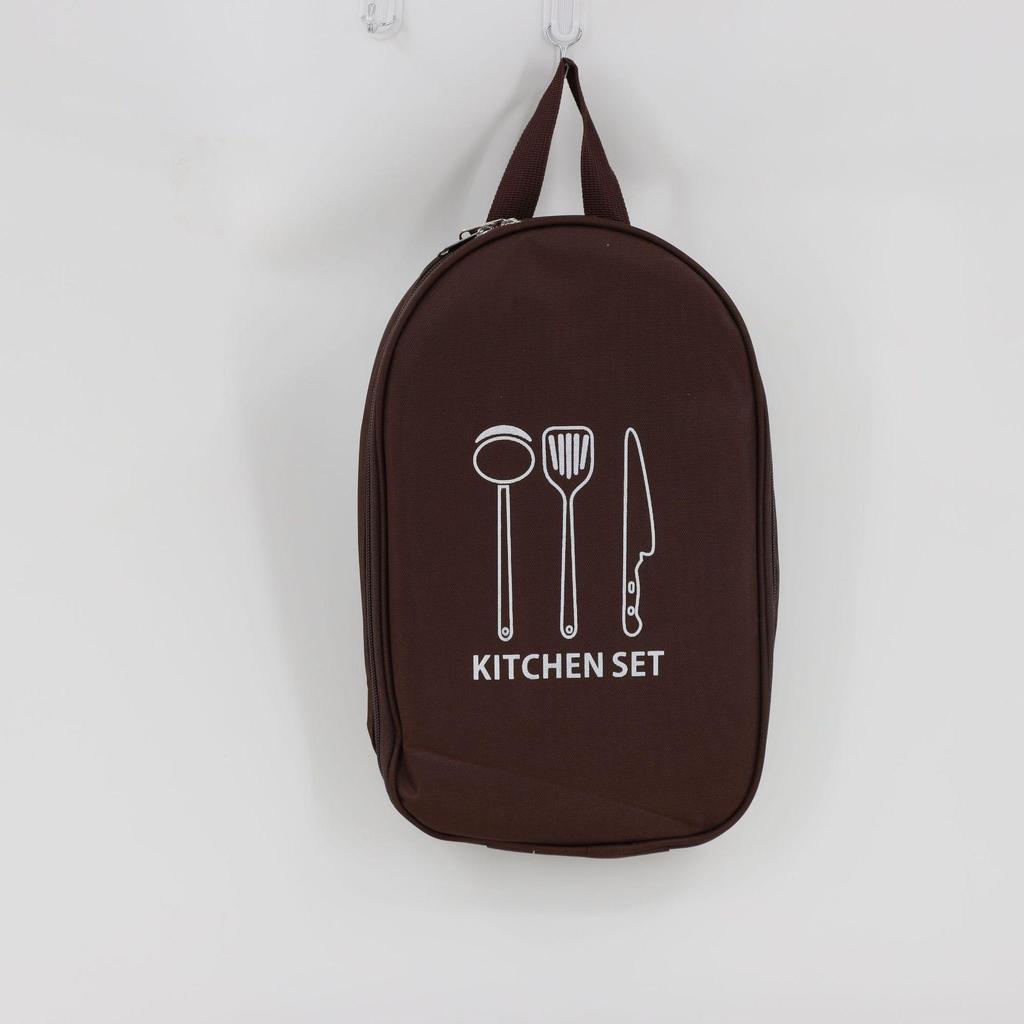 Portable Multi-Functional Camping Cookware Set with Knives and Storage Bag