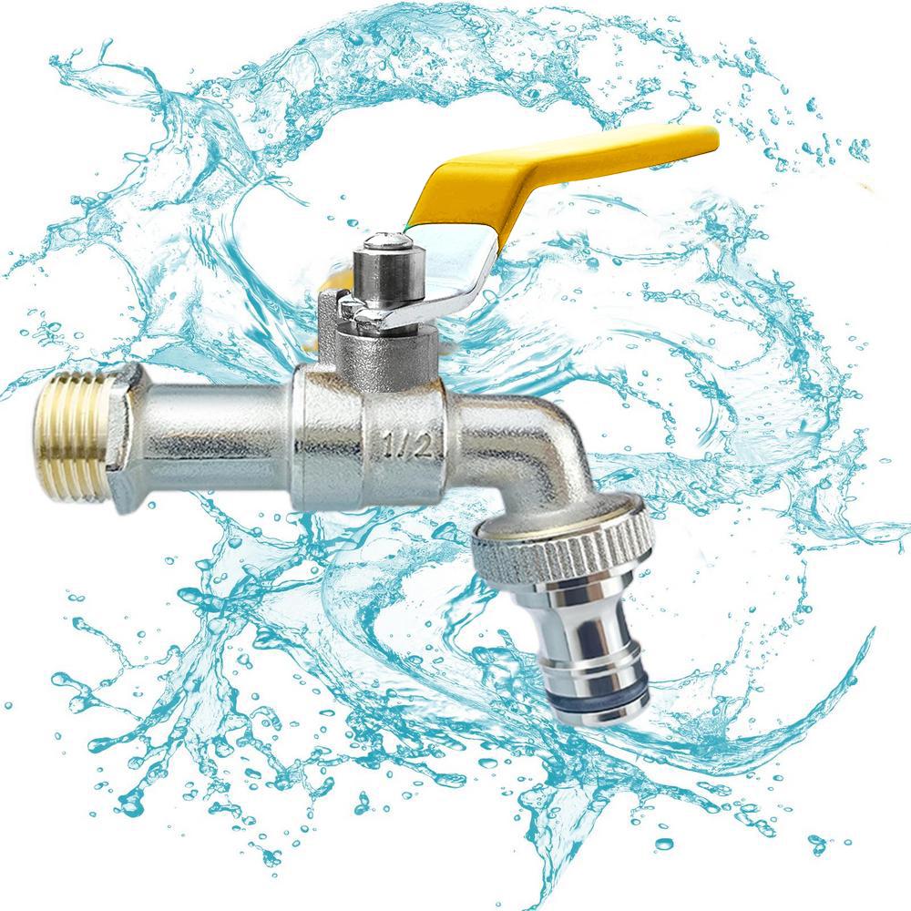 Garden Home Faucet Adapter Metal Tap 1/2'' IBC Water Tank Connector 2-Way 1-Way Irrigation Joint Replacement Fitting Ball Valve