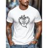 European Size Plus-Size Men'S T-Shirt, Easy And Clean, Relaxed And Casual, Featuring a Heart-Shaped Design of a Violin And Musical Notes