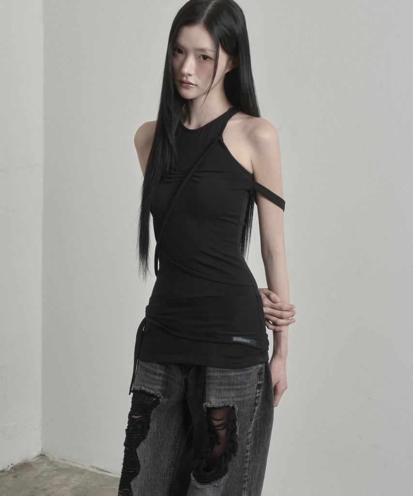 Inegi Contour Cross Strap Top (Black)