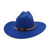 Ladies Shopping Concave Shape Internet Celebrity Top Hat New Fashion Simple Cowboy Hat One Word Top Wide Brim Woolen Jazz Hat