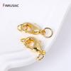 10/12mm Lobster Clasp Claw Clasps 14k/18k Gold Plated Brass Lobster Clasps With 4mm Closed Rings For DIY Jewelry Making Supplies