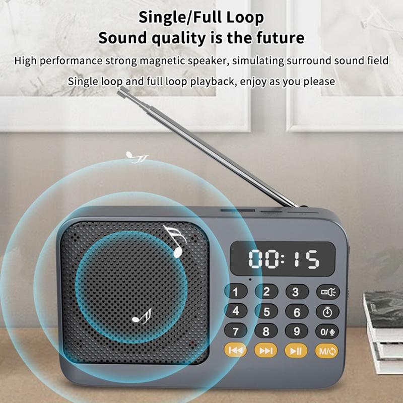 Bluetooth 5.0 Portable Fm Radio Small Emergency Recargable Sound Box Mini Vintage Speaker Mp3 Player Support Tf Card Usb Drive