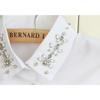 Fashion Women Fake Collar Shirt Beads Detachable Collars Chiffon Lapel Blouse Top Female White Clothes Decor