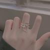 Chain star double-layer ring, women's light luxury niche design personality trendy adjustable ring