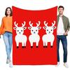 Cozy Christmas Blanket Red Deer Pattern Warm Soft Throw Sherpa Fleece Bed Sofa Decor Perfect Holiday Gift for Family and Friends