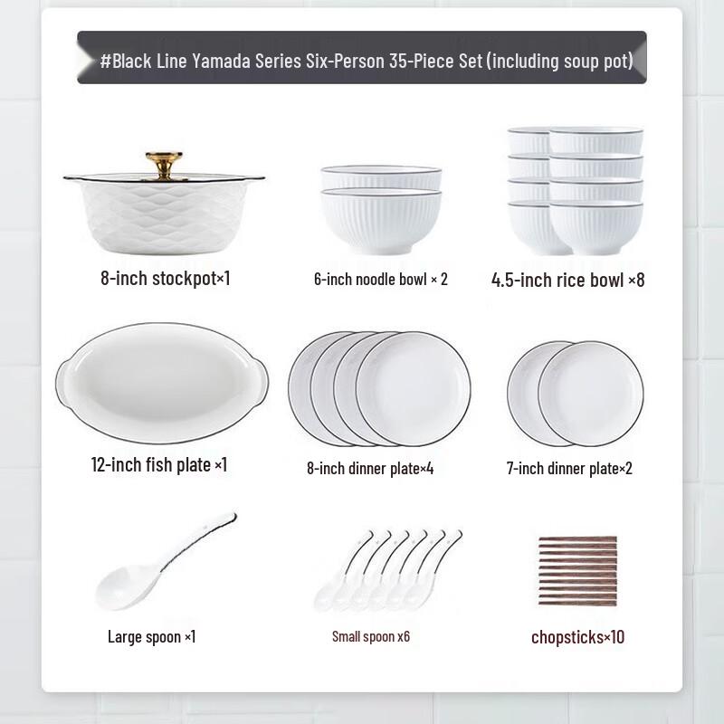 Mode Lanca 35-Piece Ceramic Dinnerware Set