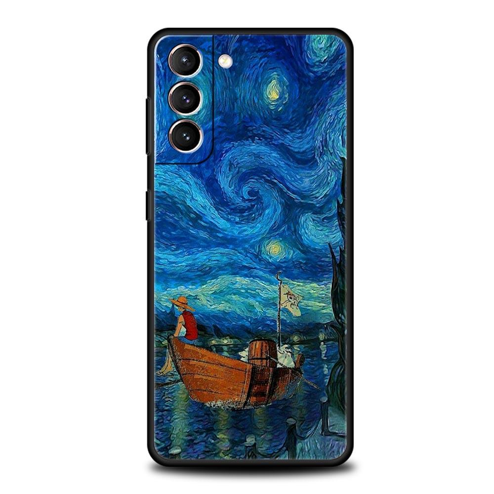 

Мягкий ТПУ чехол для телефона Samsung Galaxy S25 S24 S23 S22 S21 Ultra S20 FE 5G S10 S10E Plus Ван Гог Звездная ночь Искусство Черный чехол For Samsung S10