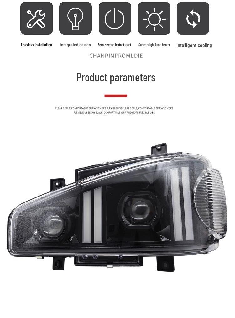 LED Headlight Assembly with DRL for FAW Jiefang J6/J6P/J6M - Double Lens Modified