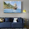 Retro Boot Ölgemälde auf Leinwand Schiff Seascape Poster Landschaft Segelboot Wandbilder für Wohnzimmer Dekoration Caudros
