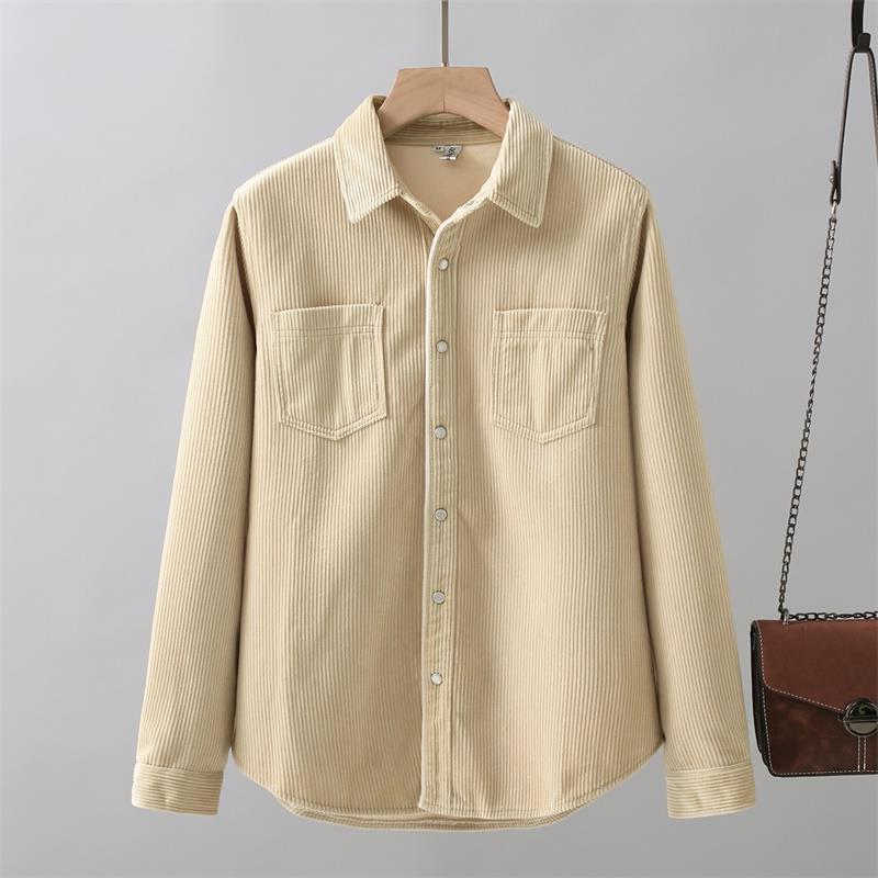 Thicken Velvet Plain Shirts Women Winter Warm Blouses and Tops Casual Corduroy Shirt Jacket Female Clothes Coat