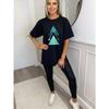 Oversized T Shirt Black Geometric Triangle Print Casual Wear For Women