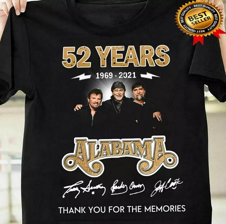HOT Alabama Band 52 Years Thank You For The Memories T-shirt size S-5XL XXL