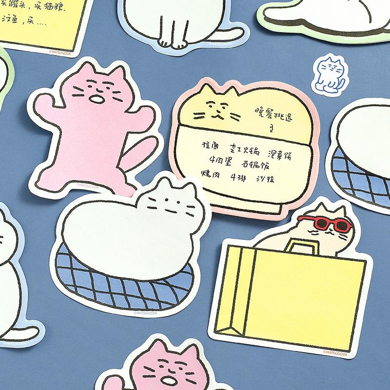 30sheets Cute Student Cat Post Notes Cute Student Message Memo Record N Times Posted Memo Pad Writing Pads School Supplies