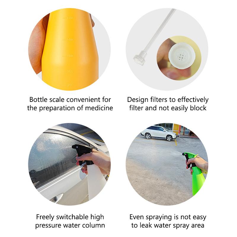 SEAMETAL 800ML Car Wash Foam Spray Bottle Acid and Alkali Resistant Nozzle Spray Bottle Cleaning Tool