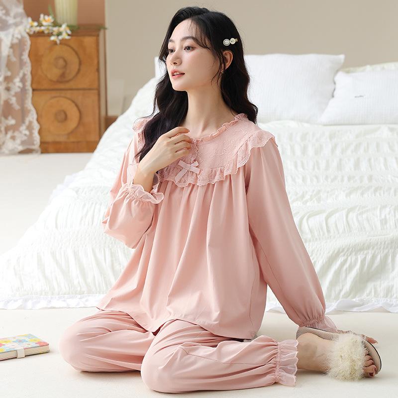 Pajamas women's spring and autumn pure cotton long-sleeved women's 1011 new autumn high-end spring and summer princess style loungewear