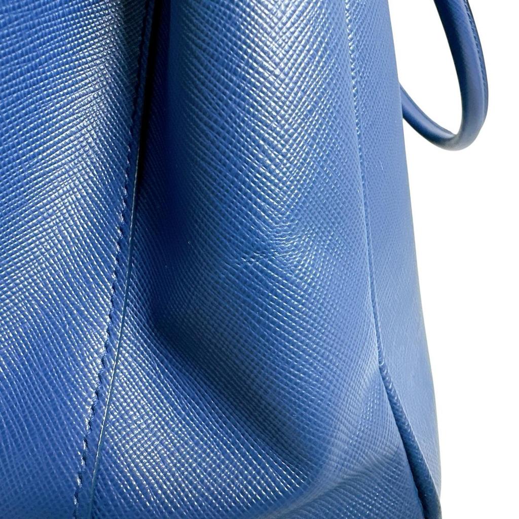 PRADA Sapphiano Galleria Handbag leather blue Women 1BA786 Used