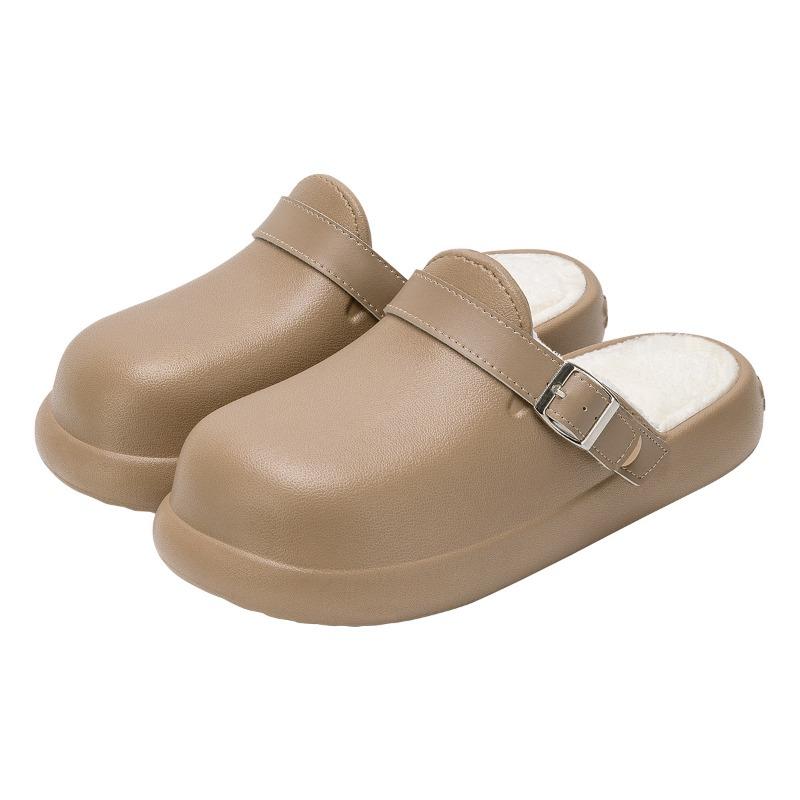 Waterproof cotton slippers women's autumn and winter new couples home indoor advanced sense non-slip warm cotton drag men's winter