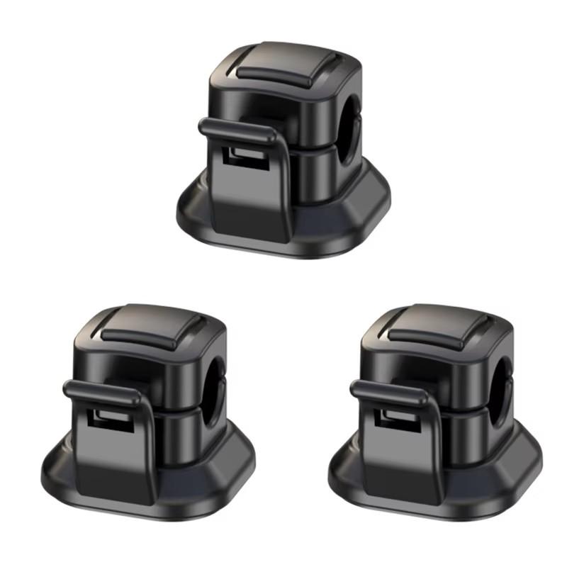 

Настольный мобильный телефон Кабель для зарядки данных Фиксированная пряжка Край стола Без перфорации Магнитный кабель управления 3pcs чёрный