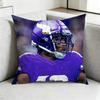 A-American Football Justin J-Jefferson Pillow Case Square Double-Sided Sofa Cushion Cover Bedroom Bedside Pillow Gift