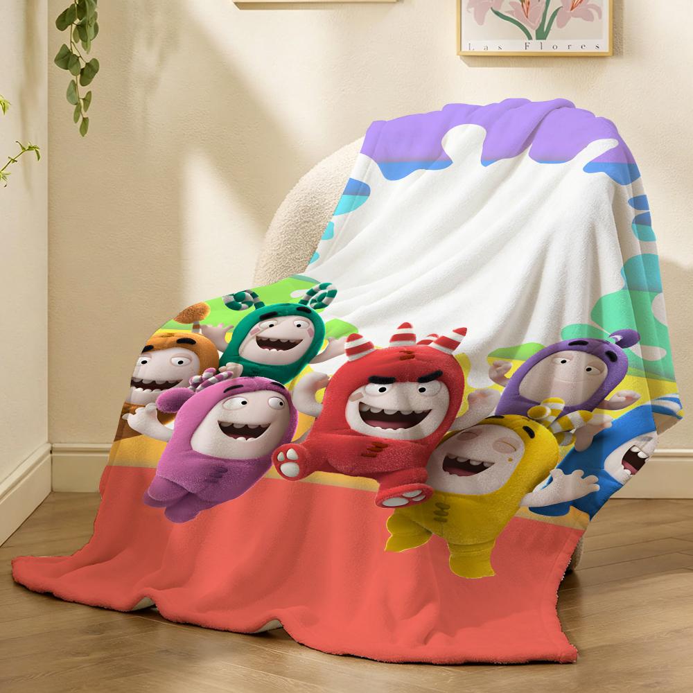 Oddbods Cartoon Decke 240g Flanell, geeignet für Sofas, Betten, Büros, exquisites Geschenk