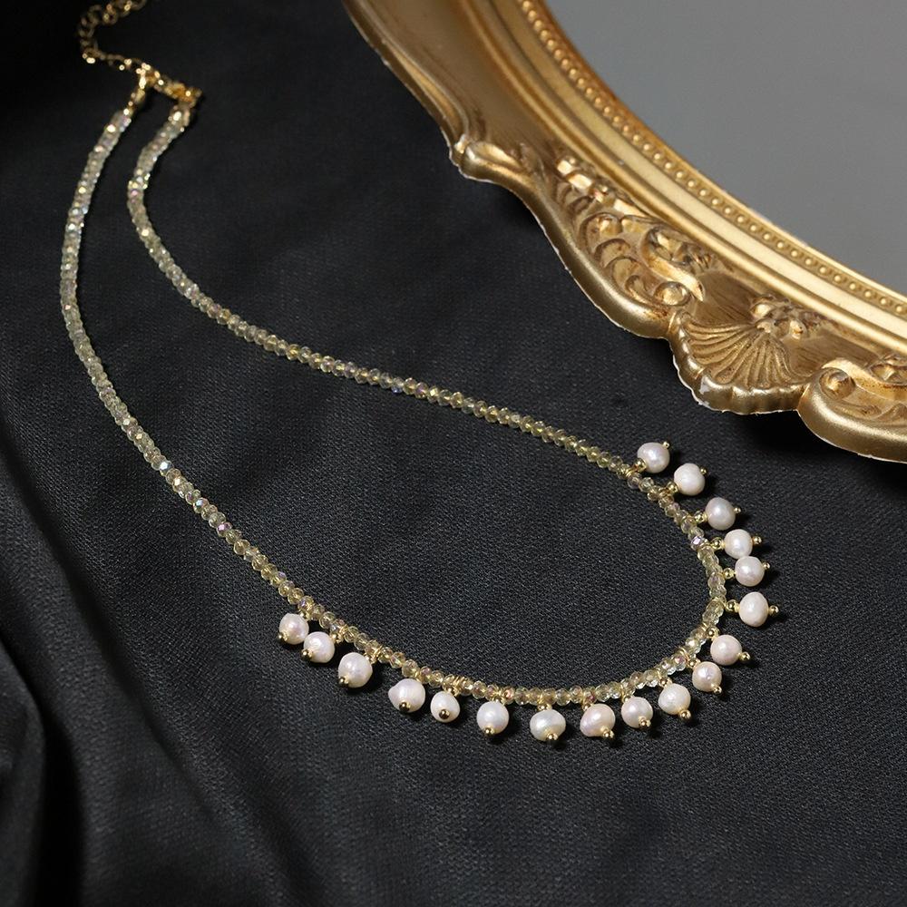 Natural Freshwater Pearl Necklace Women Versatile French Vintage Fashion Light Luxury Elegant Temperament Sweater Chain Pearl