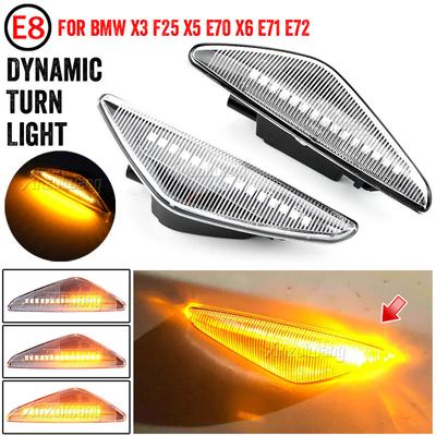 2pcs Flowing Turn Signal Light Dynamic LED Side Marker Side Indicator For BMW X5 E70 X6 E71 E72 X3 F25