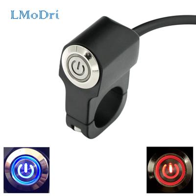 LMoDri Motorcycle Switches 7/8" 22mm Handlebar Mount Switch Headlight Hazard Brake Light Power ON-OFF With Indicator