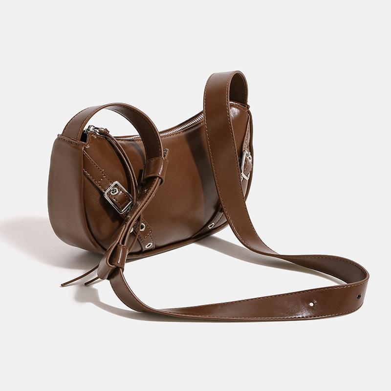 2024 Spring/Summer New Women's Bag, Unique Design, Textured Baguette Bag, Vintage Underarm Bag, Versatile Ins Shoulder Bag