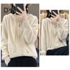 Women Sweater Coat Hooded Drawstring Long Sleeve Double Zippers Knitting Coat Solid Color Loose Fit Jacquard Outwear