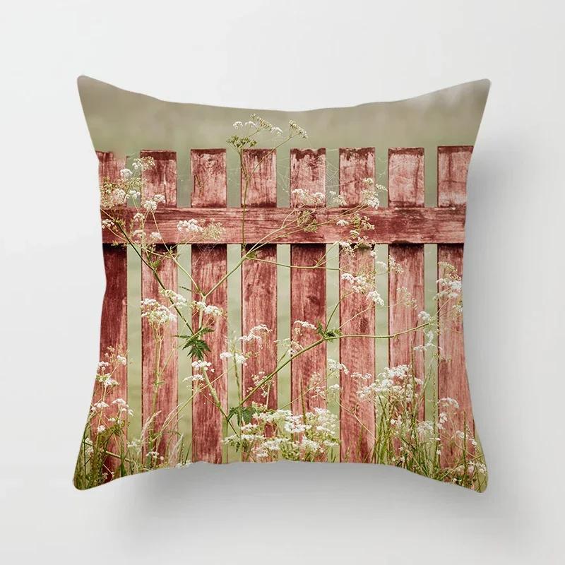 Față de pernă cu imprimeu floral Living Acasă Canapă Ornamente decorative Dormitor Noptieră Husă de pernă x