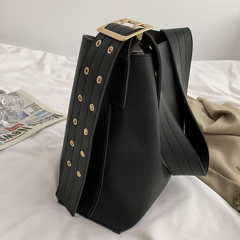 High-Quality Large-Capacity Composite Bag Women's New Texture Retro Wide Strap Shoulder Bags Messenger Bags