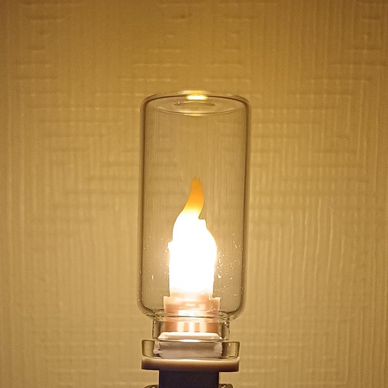 USB Flameless Flickering LED Candle Night Light Frosted Glass Portable Lamp for Holiday Party Home Car Decor