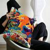 S-Sesame Street TV Cute Cartoon Pillow Covers Cartoon Sofa Decorative Home Double-sided Printing Short Plush Cute Cushion Cover